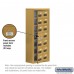 Salsbury Cell Phone Storage Locker - with Front Access Panel - 7 Door High Unit (8 Inch Deep Compartments) - 14 A Doors (13 usable) - Gold - Surface Mounted - Resettable Combination Locks